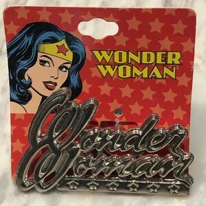 Oversized Wonder Woman Ring Adjustable 2 Finger Silver Tone Bioworld